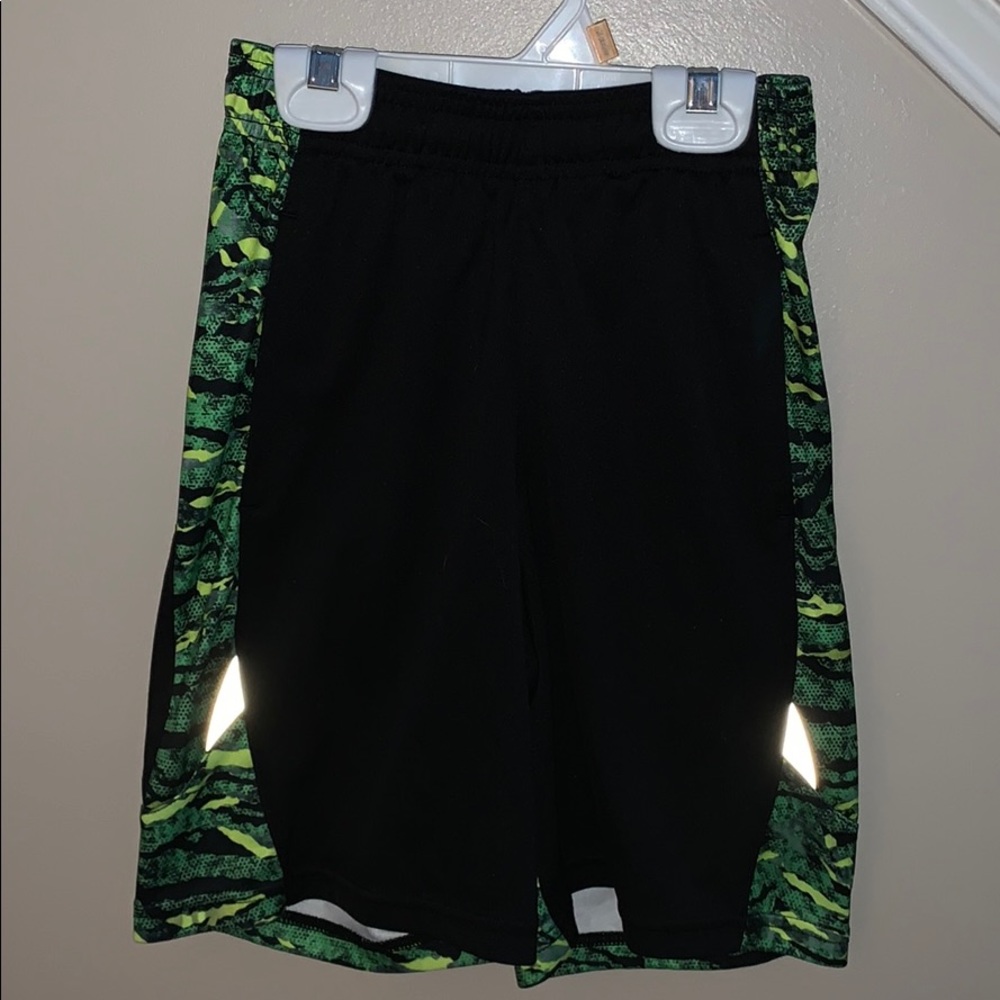 Black Boy’s Athletic Shorts with Green Design